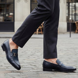 Bugatti Margo Dark Blue Premium Leather Comfort Slip-On Formal