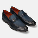 Bugatti Margo Dark Blue Premium Leather Comfort Slip-On Formal