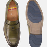 Sula Revo Green Leather Loafers