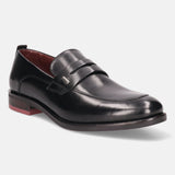 bugatti Black Premium Leather Loafers