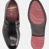 bugatti Black Premium Leather Loafers