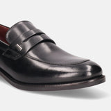 bugatti Black Premium Leather Loafers