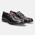 A black Men's bugatti Penny Loafer featuring a round apron toe, moulded  heel. Made from premium genuine leather with a durable tr outsole, this slip-on design offers both style and comfort.