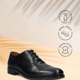 Bugatti Sula Black Premium Leather Comfort Oxford Formal Shoes