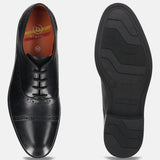 Bugatti Sula Black Premium Leather Comfort Oxford Formal Shoes