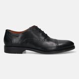 Bugatti Sula Black Premium Leather Comfort Oxford Formal Shoes