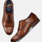 Bugatti Sula Cognac Premium Leather Comfort Oxford Formal Shoes