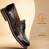 bugatti Caleo Revo ExKo Black  Premium Leather Comfort Penny Loafers