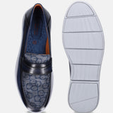 Bugatti Domin Blue Premium Leather Comfort Slip-On Casual