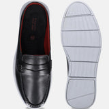 Bugatti Domin Black Premium Leather Mules Slip-On Casual