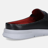 Bugatti Domin Black Premium Leather Mules Slip-On Casual