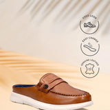 Bugatti Domin Cognac Premium Leather Mules Slip-On Casual