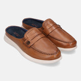 Bugatti Domin Cognac Premium Leather Mules Slip-On Casual
