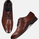 Bugatti Amros Cognac Premium Leather Comfort Derby Formal Shoes