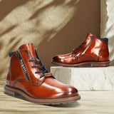 bugatti Lobo Comfort Cognac  Premium Leather Ankle Boots