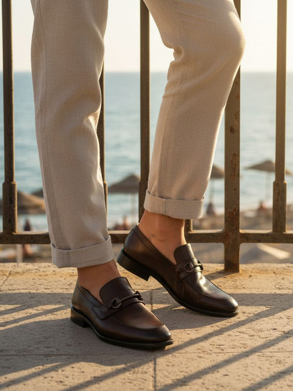 bugatti Mansueto Flex Revo Bordo  Premium Leather Comfort Slip-Ons Formal