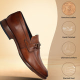 bugatti Cognac Premium Leather Slip-ons Formal