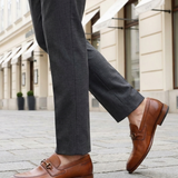 bugatti Mansueto Flex Revo Cognac  Premium Leather Comfort Slip-Ons Formal
