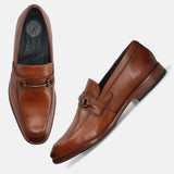 bugatti Cognac Premium Leather Slip-ons Formal