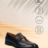 Bugatti Mansueto Flex Revo Blue Premium Leather Comfort Slip-On Formal