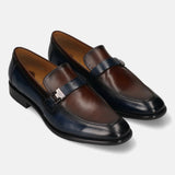 Bugatti Mansueto Flex Revo Blue Premium Leather Comfort Slip-On Formal
