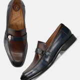 Bugatti Mansueto Flex Revo Blue Premium Leather Comfort Slip-On Formal
