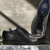 bugatti Black Premium Leather Derby shoes