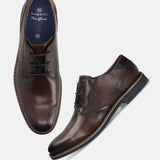 bugatti Dark Brown Premium Leather Derby shoes