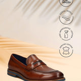 Bugatti Sula Revo Light Cognac Premium Leather Comfort Slip-On Formal