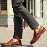 Bugatti Sula Revo Light Cognac Premium Leather Comfort Slip-On Formal