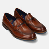 Bugatti Sula Revo Light Cognac Premium Leather Comfort Slip-On Formal