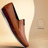 bugatti Chesley Cognac  Premium Leather Comfort Slip-Ons Casual