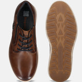 Pramo Cognac Leather Mid Top Sneakers