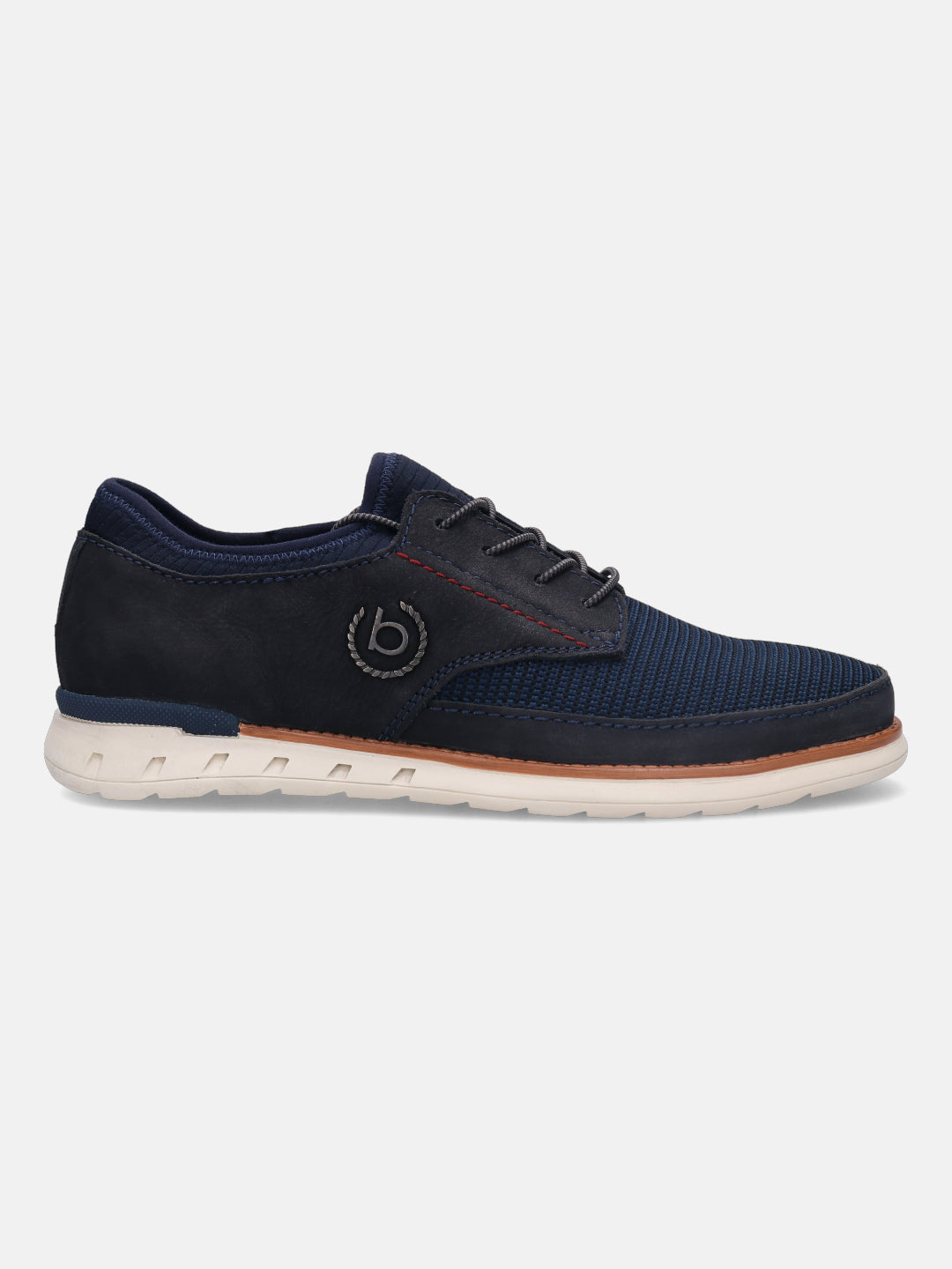 A blue Men's bugatti  Sneakers featuring a round toe plain toe, zero heels heel. Made from textile with a durable rubber outsole, this laces design offers both style and comfort.