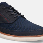 A blue Men's bugatti  Sneakers featuring a round toe plain toe, zero heels heel. Made from textile with a durable rubber outsole, this laces design offers both style and comfort.