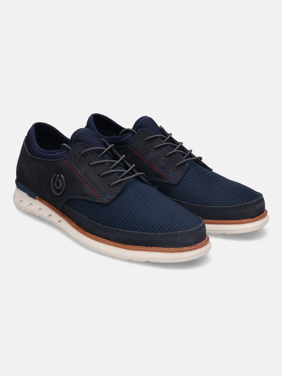 A blue Men's bugatti  Sneakers featuring a round toe plain toe, zero heels heel. Made from textile with a durable rubber outsole, this laces design offers both style and comfort.