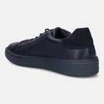 A blue Men's bugatti  Sneakers featuring a round toe plain toe, zero heels heel. Made from premium genuine leather with a durable tr outsole, this laces design offers both style and comfort.