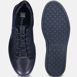 A blue Men's bugatti  Sneakers featuring a round toe plain toe, zero heels heel. Made from premium genuine leather with a durable tr outsole, this laces design offers both style and comfort.