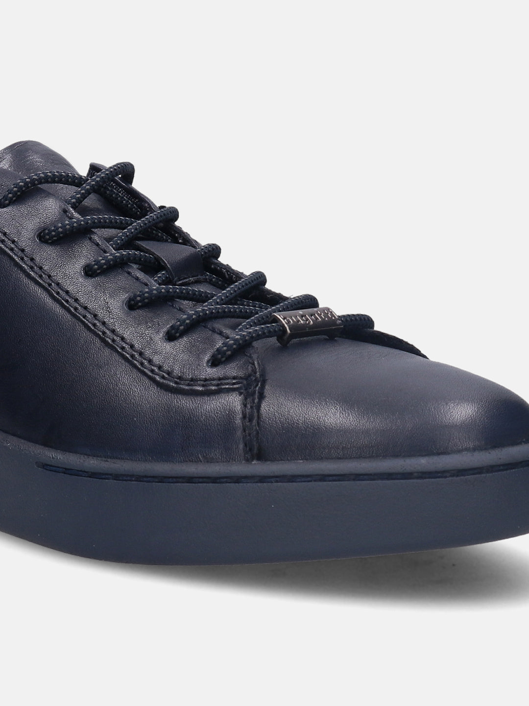 A blue Men's bugatti  Sneakers featuring a round toe plain toe, zero heels heel. Made from premium genuine leather with a durable tr outsole, this laces design offers both style and comfort.