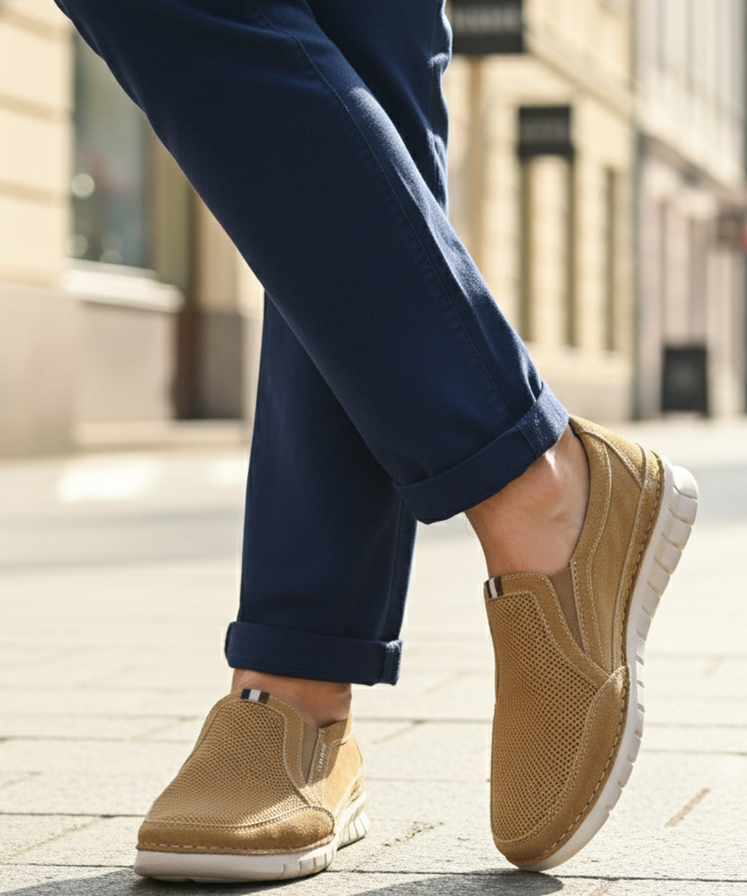 bugatti Palenque cognac slip-on shoes, crafted from premium leather for casual comfort.
