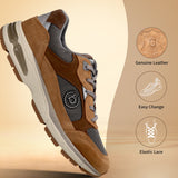 bugatti Parry cognac  Premium Leather Comfort Athileisure Sneakers