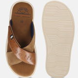 bugatti Derek cognac  Premium Leather Comfort Cross Strap Sandals