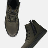 Bugatti Drake Dark Green Premium Leather Comfort Casual Boots