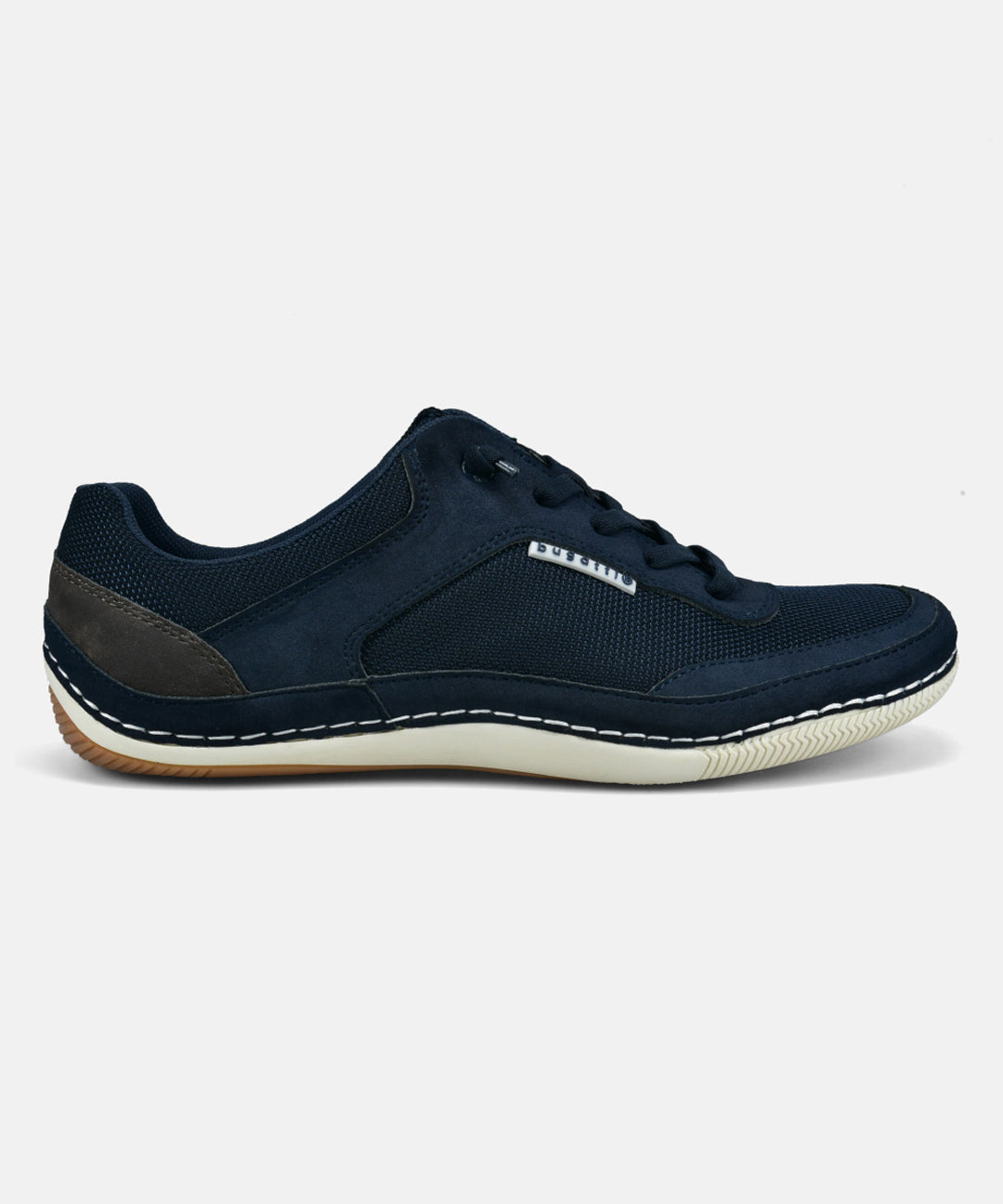 A blue Men's bugatti Sneakers featuring a round plain toe, zero heels heel. Made from synthetic with a durable tpr outsole, this laces design offers both style and comfort.