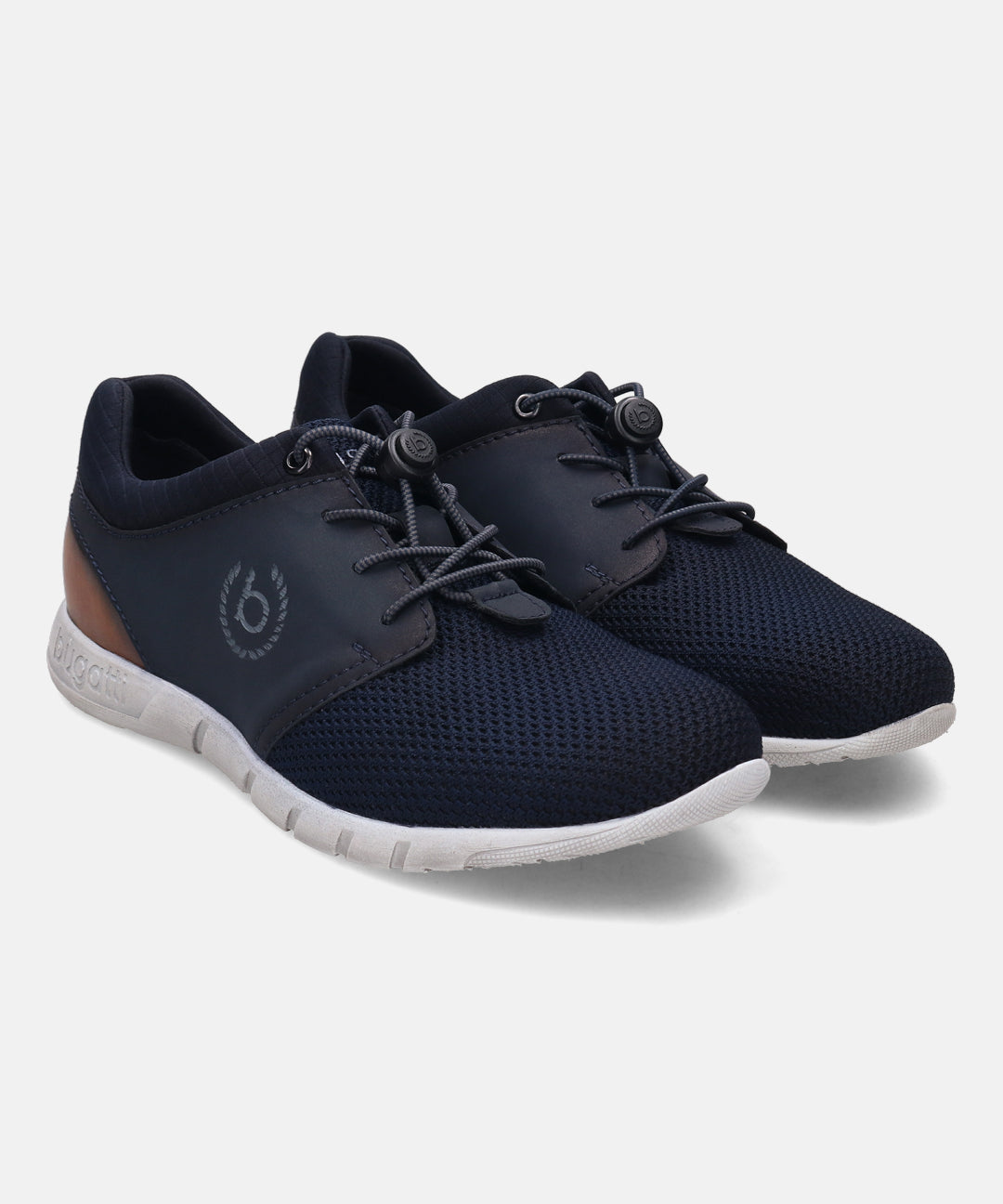 A blue Men's bugatti Sneakers featuring a round plain toe, zero heels heel. Made from textile with a durable eva outsole, this laces design offers both style and comfort.
