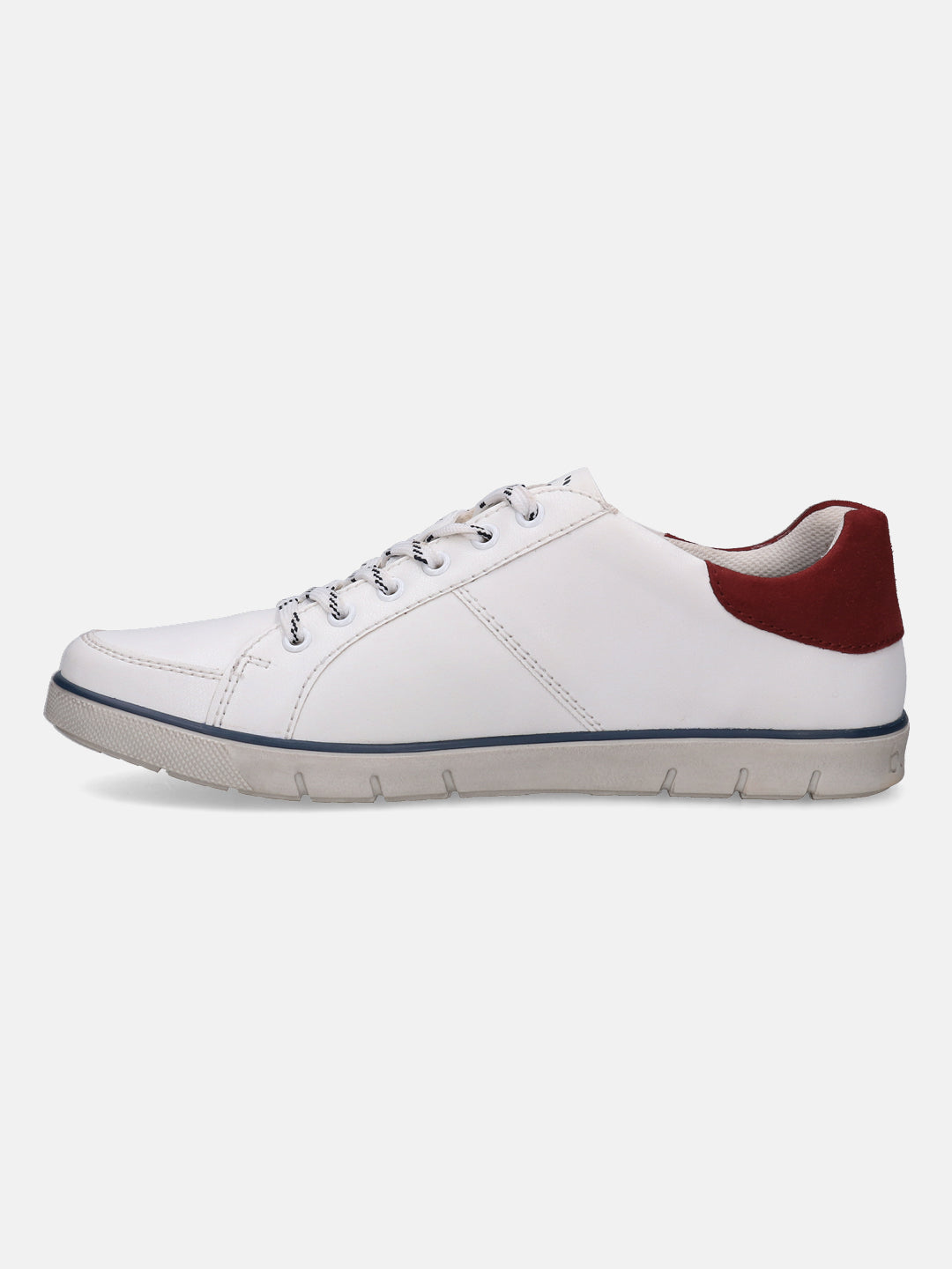 A white Men's bugatti Sneakers featuring a round plain toe, zero heels heel. Made from synthetic with a durable tpr outsole, this laces design offers both style and comfort.