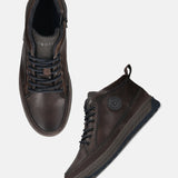 Bugatti Exeter Dark Grey Premium Leather Comfort Hightop Sneakers