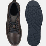 Bugatti Exeter Dark Grey Premium Leather Comfort Hightop Sneakers