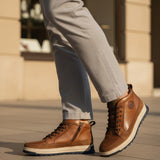 Bugatti Exeter Cognac Premium Leather Comfort Hightop Sneakers