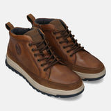 Bugatti Exeter Cognac Premium Leather Comfort Hightop Sneakers